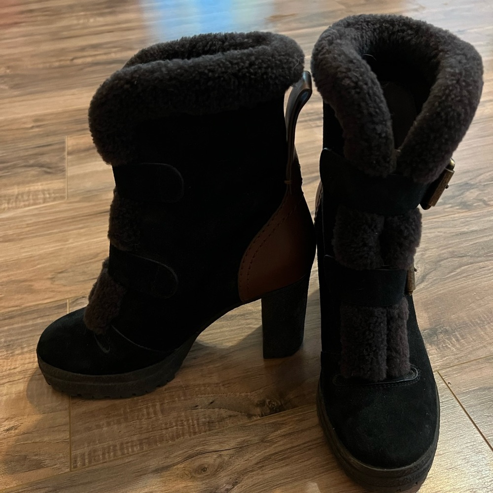See by Cloe Sheerling Lined Sued Boots Size 7 - Picture 2 of 4